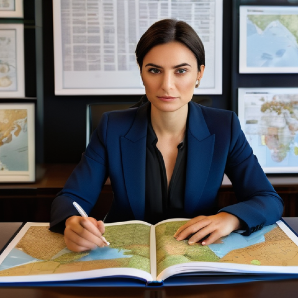 무역 학습 교재 추천 - **"Global Regulatory Navigator"**
    A sophisticated, 35-year-old Italian female entrepreneur, dres...