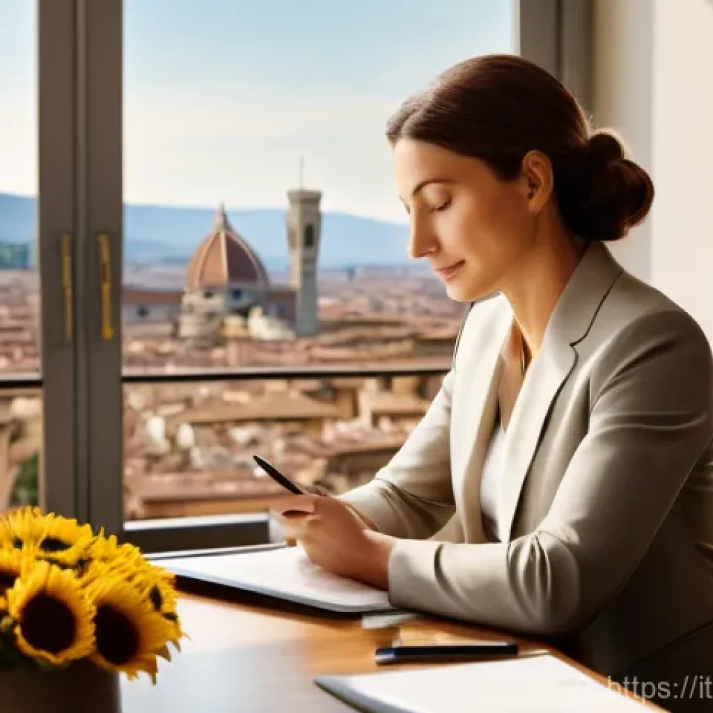 무역 신용장 작성법 - **Prompt for "Peace of Mind in Global Trade":**
    "A sophisticated Italian woman in her late 40s, ...