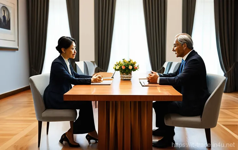 무역 실무 지식 업그레이드 방법 - **Prompt:** A dynamic and brightly lit image showing a diverse group of international business profe...