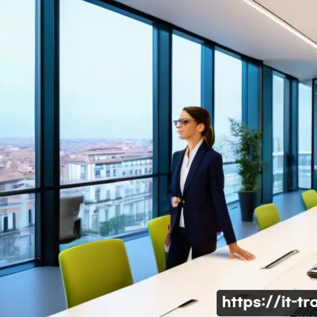 수출입 비용 관리 전략 - **Prompt:** A dynamic, wide-angle shot of a modern, bustling digital customs office in Italy, showca...