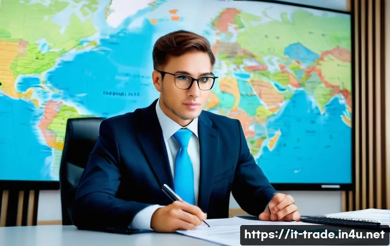 국제무역사 시험 필기에서 유의할 점 - **Prompt 1: Navigating Global Trade with Incoterms**
    "An inspiring, medium shot of a confident a...