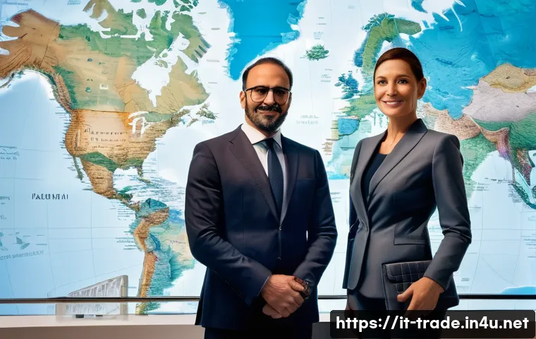 수출입 거래의 주요 리스크와 관리 - **A dynamic, wide-angle shot featuring a confident Italian entrepreneur**, either male or female, in...