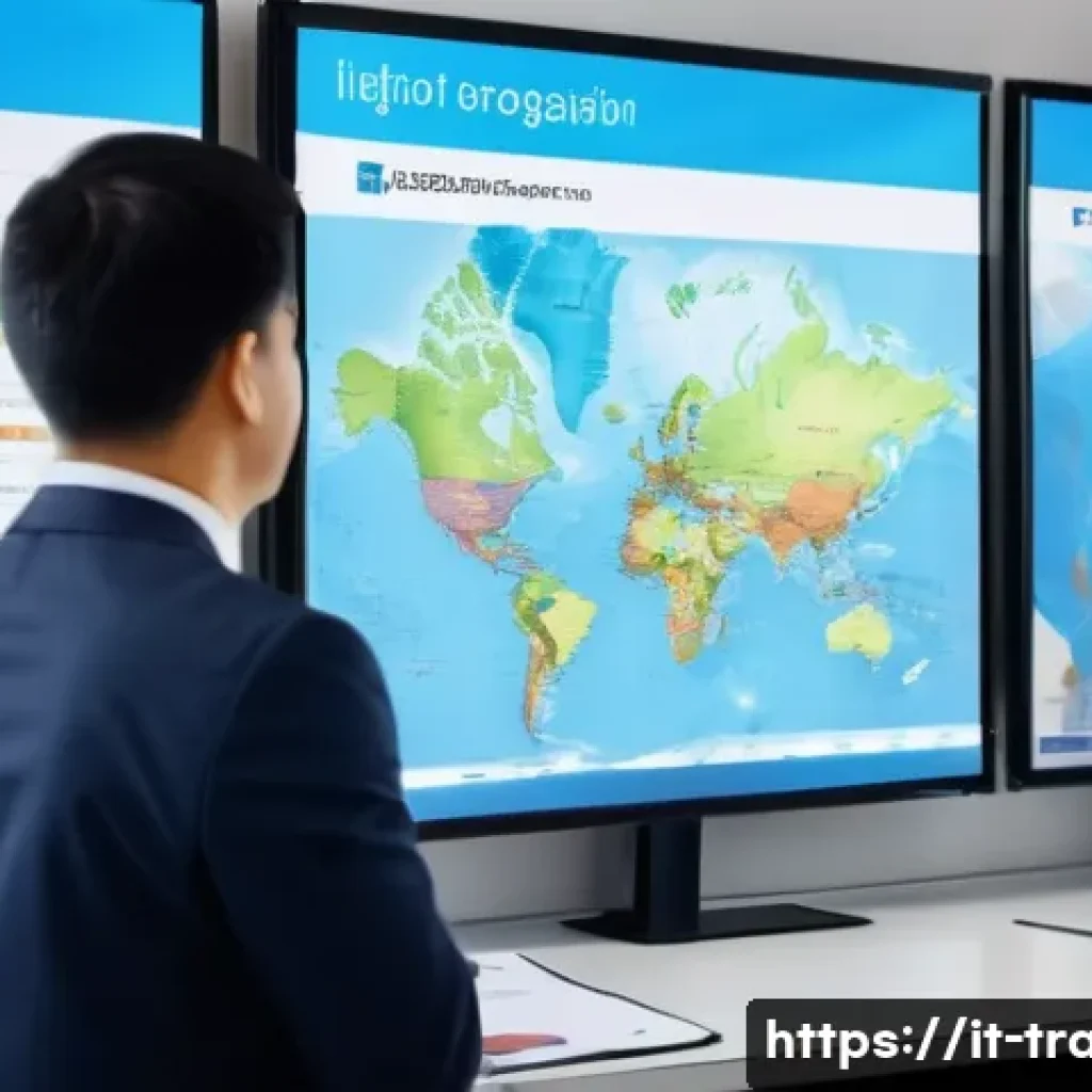 무역 실무 시뮬레이션 프로그램 - A modern training room with diverse international business professionals practicing customs procedur...
