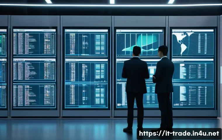국제무역사의 전망과 발전 가능성 - A high-tech international customs office scene featuring advanced artificial intelligence systems an...