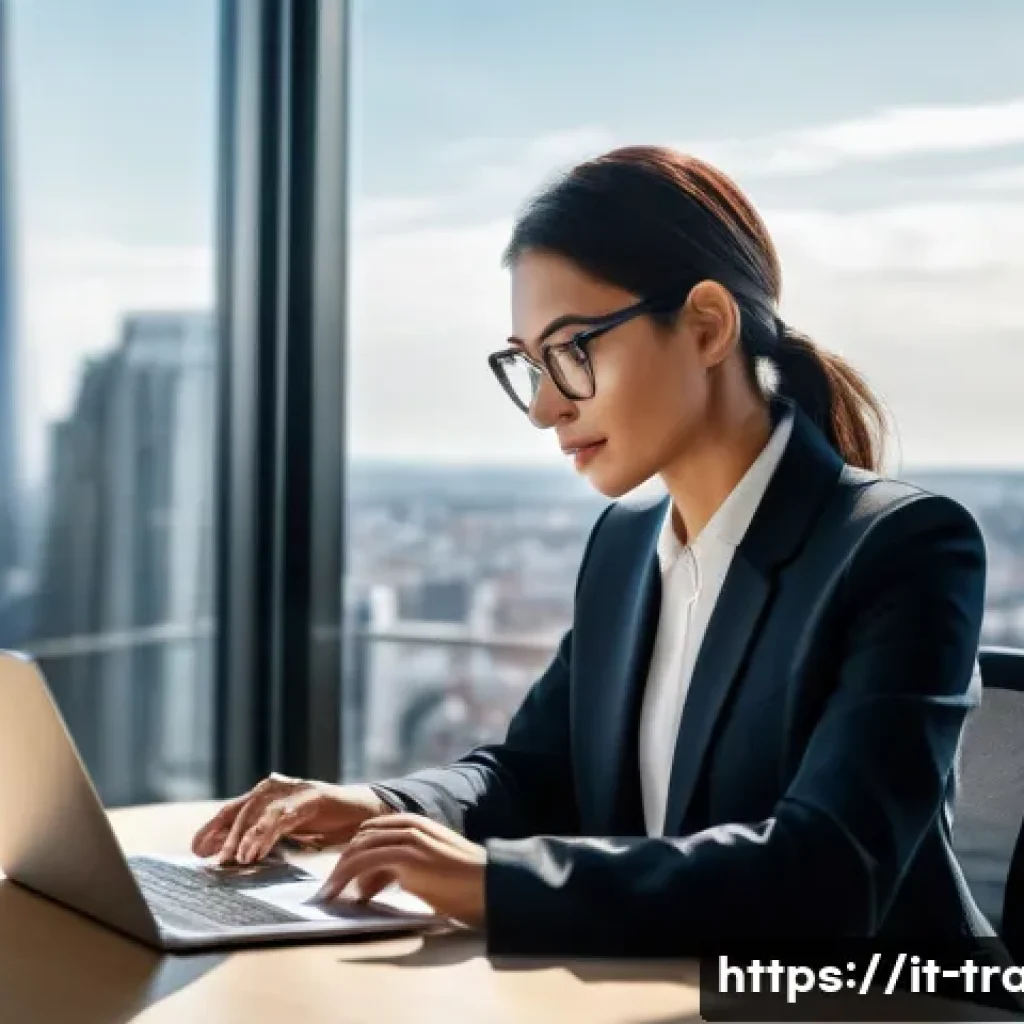 무역 실무에서의 보고서 작성법 - A professional office setting where a businesswoman is carefully structuring an international trade ...