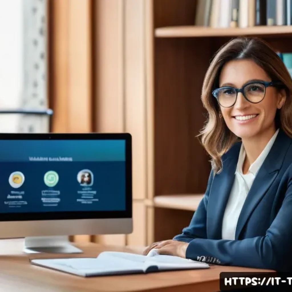국제무역사의 자격증 유지 방법 - A professional Italian businesswoman attending an international trade webinar at home, sitting at a ...